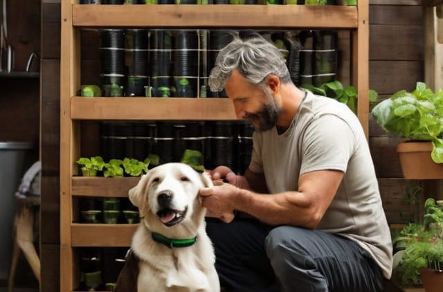 Cultive horta vertical com garrafa PET com seu cão